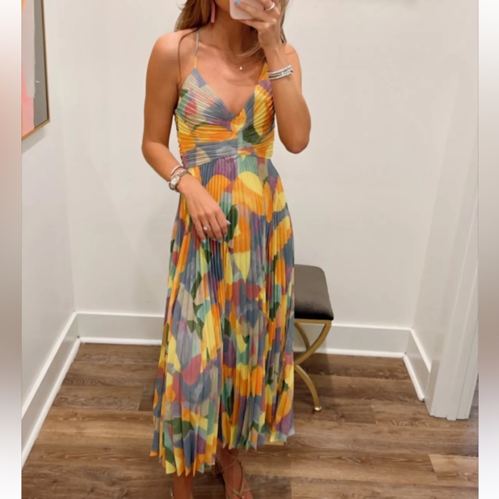 Astr The Label Blythe Abstract Midi Dress